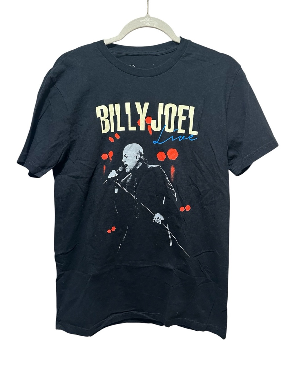 Billy Joel Live Black Graphic Short Sleeve Tee